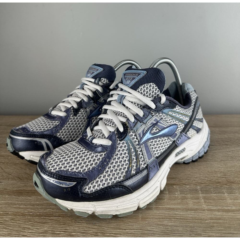 Brooks Adrenaline GTS 12 Y2K Running Shoes Women’s 8 Wide Blue Silver Sneaker